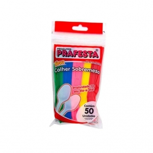 PRAFESTA - COLHER SOBREMESA COLORIDA - CX.20X50UN (9952)