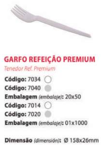 PRAFESTA - GARFO REFEICAO PREMIUM CRISTAL (7020) - CX.1000UN
