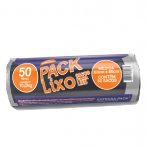 PACK LIXO 050 LITROS PRETO 63X80 FD 10X50 UN