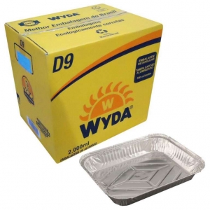 WYDA - BANDEJA ALUMINIO D9 2000 ML (294X234X49) - CX.100UN