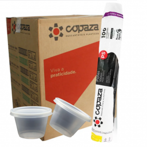 COPAZA - POTE PLASTICO 100ML (P-100) (PS) TRANSPARENTE - CX.25X100UN