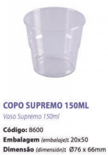 PRAFESTA - COPO 150ML SUPREMO - PT.50UN (8600)