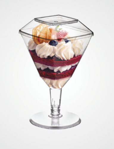 PLASTILANIA - TACA PIT-175/1 SQUARE CRISTAL C/TAMPA - CX.32X05UN