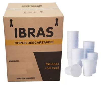 IBRAS - COPO DESCARTAVEL 180ML BRANCO - CX.25X100UN