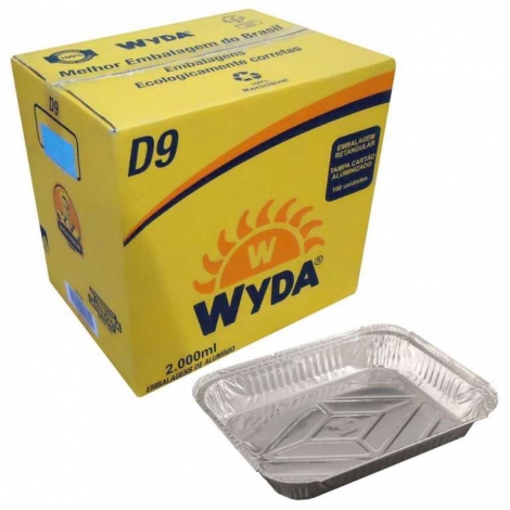WYDA - BANDEJA ALUMINIO D9 2000 ML (294X234X49) - CX.100UN