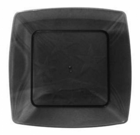 PLASTILANIA - PRATO PEQUENO SQUARE PRETO - CX.40X10UN